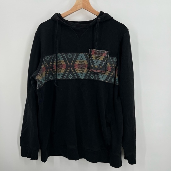 Empyre  Retro/Vintage Azteca On Black Pullover Hoodie Large - Picture 1 of 4